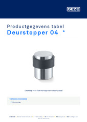 Deurstopper 04  * Productgegevens tabel NL
