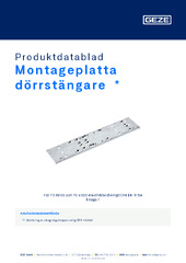 Montageplatta dörrstängare  * Produktdatablad SV
