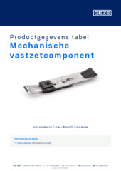 Mechanische vastzetcomponent Productgegevens tabel NL