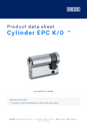 Cylinder EPC K/0  * Product data sheet EN