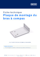Plaque de montage du bras à compas Fiche technique FR