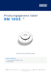 RM 1003  * Productgegevens tabel NL