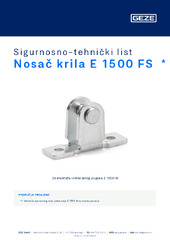 Nosač krila E 1500 FS  * Sigurnosno-tehnički list HR