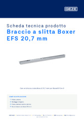 Braccio a slitta Boxer EFS 20,7 mm Scheda tecnica prodotto IT