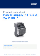 Power supply NT 2.5 A-24 V HS  * Product data sheet EN