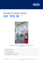 GD 105 W  * Product data sheet EN