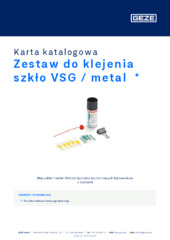 Zestaw do klejenia szkło VSG / metal  * Karta katalogowa PL
