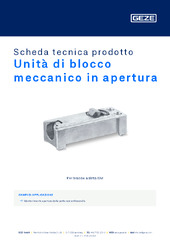Unità di blocco meccanico in apertura Scheda tecnica prodotto IT