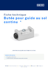 Butée pour guide au sol continu  * Fiche technique FR
