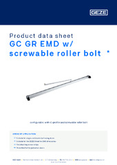 GC GR EMD w/ screwable roller bolt  * Product data sheet EN