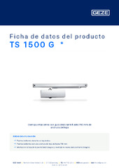 TS 1500 G  * Ficha de datos del producto ES