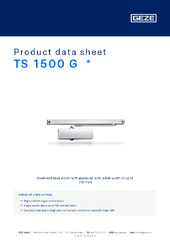 TS 1500 G  * Product data sheet EN