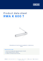 RWA K 600 T Product data sheet EN