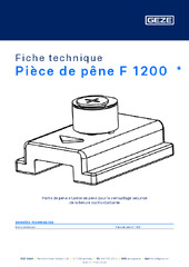 Pièce de pêne F 1200  * Fiche technique FR