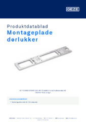 Montageplade dørlukker Produktdatablad DA