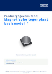 Magnetische tegenplaat basismodel  * Productgegevens tabel NL