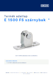 E 1500 FS szárnybak  * Termék adatlap HU