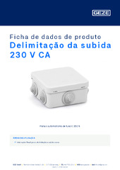 Delimitação da subida 230 V CA Ficha de dados de produto PT