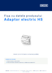 Adaptor electric HS Fișa cu datele produsului RO