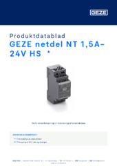 NETZTEIL NT 1.5A-24V HS  * Produktdatablad DA