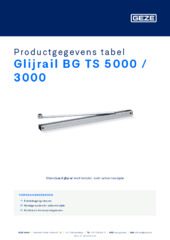 Glijrail BG TS 5000 / 3000 Productgegevens tabel NL