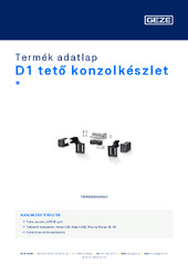 D1 tető konzolkészlet  * Termék adatlap HU