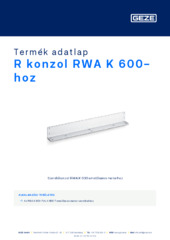 R konzol RWA K 600-hoz Termék adatlap HU