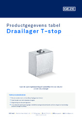 Draailager T-stop Productgegevens tabel NL