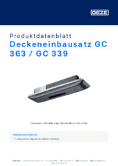 Deckeneinbausatz GC 363 / GC 339 Produktdatenblatt DE