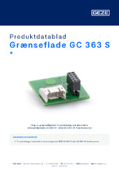 Grænseflade GC 363 S  * Produktdatablad DA