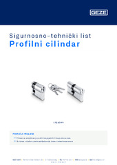 Profilni cilindar Sigurnosno-tehnički list HR