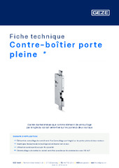 Contre-boîtier porte pleine  * Fiche technique FR