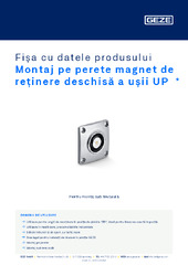 Montaj pe perete magnet de reținere deschisă a ușii UP  * Fișa cu datele produsului RO
