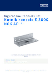 Kutnik konzole E 3000 NSK AP  * Sigurnosno-tehnički list HR