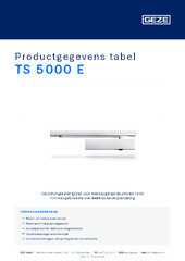 TS 5000 E Productgegevens tabel NL