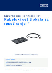 Kabelski set tipkala za resetiranje  * Sigurnosno-tehnički list HR