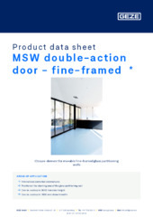 MSW double-action door - fine-framed  * Product data sheet EN
