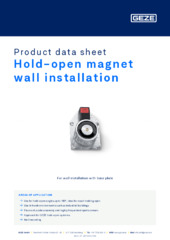 Hold-open magnet wall installation Product data sheet EN