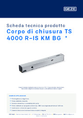 Corpo di chiusura TS 4000 R-IS KM BG  * Scheda tecnica prodotto IT