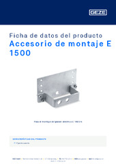 Accesorio de montaje E 1500 Ficha de datos del producto ES