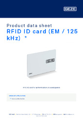 RFID ID card (EM / 125 kHz)  * Product data sheet EN