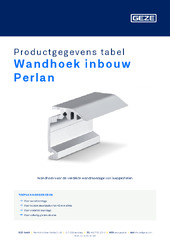 Wandhoek inbouw Perlan Productgegevens tabel NL