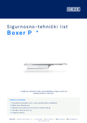 Boxer P  * Sigurnosno-tehnički list HR