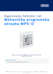 Mehanička programska sklopka MPS-D Sigurnosno-tehnički list HR