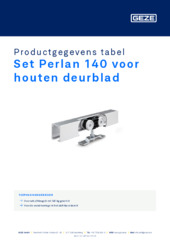 Set Perlan 140 voor houten deurblad Productgegevens tabel NL