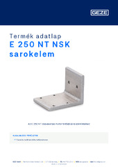 E 250 NT NSK sarokelem Termék adatlap HU