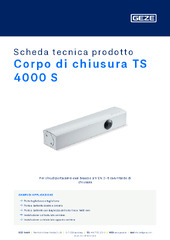Corpo di chiusura TS 4000 S Scheda tecnica prodotto IT