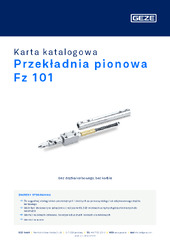 Przekładnia pionowa Fz 101 Karta katalogowa PL