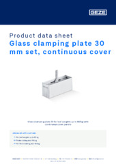 Glass clamping plate 30 mm set, continuous cover Product data sheet EN