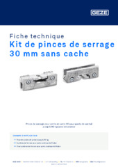 Kit de pinces de serrage 30 mm sans cache Fiche technique FR